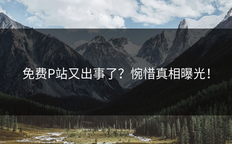 免费P站又出事了？惋惜真相曝光！