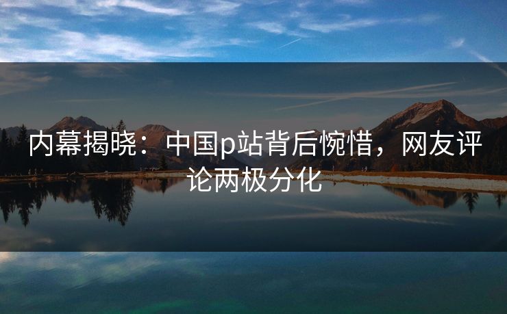 内幕揭晓：中国p站背后惋惜，网友评论两极分化