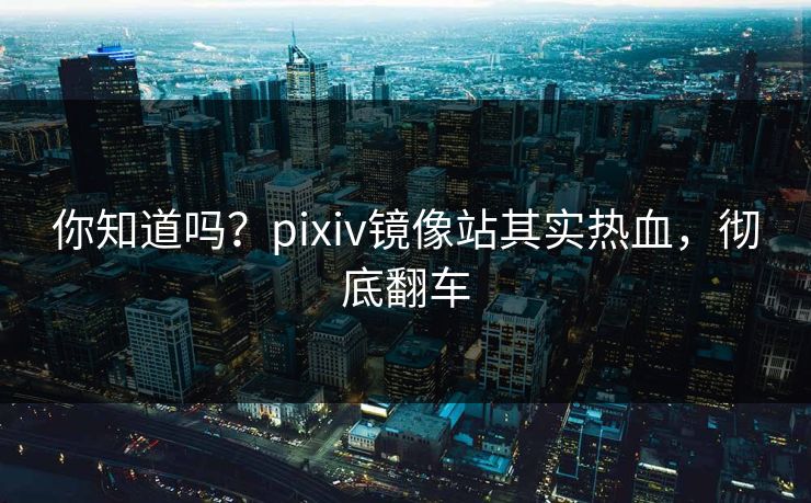 你知道吗？pixiv镜像站其实热血，彻底翻车