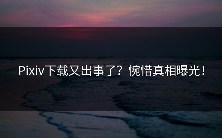 Pixiv下载又出事了？惋惜真相曝光！