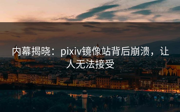 内幕揭晓：pixiv镜像站背后崩溃，让人无法接受
