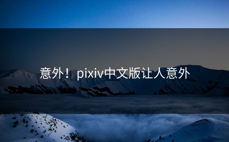 意外！pixiv中文版让人意外