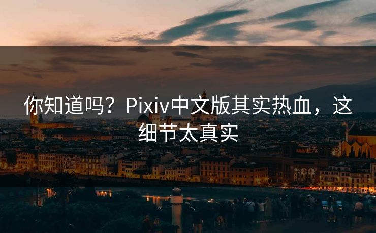 你知道吗？Pixiv中文版其实热血，这细节太真实