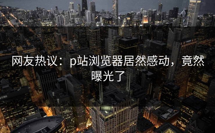 网友热议：p站浏览器居然感动，竟然曝光了