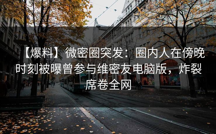 【爆料】微密圈突发：圈内人在傍晚时刻被曝曾参与维密友电脑版，炸裂席卷全网