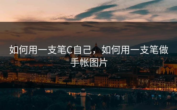 如何用一支笔C自己，如何用一支笔做手帐图片